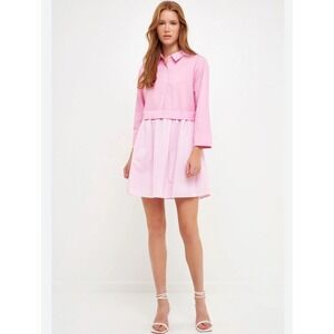 Women's English Factory STRIPE CONTRAST SHIRT MINI DRESS‎ Cotton size MD